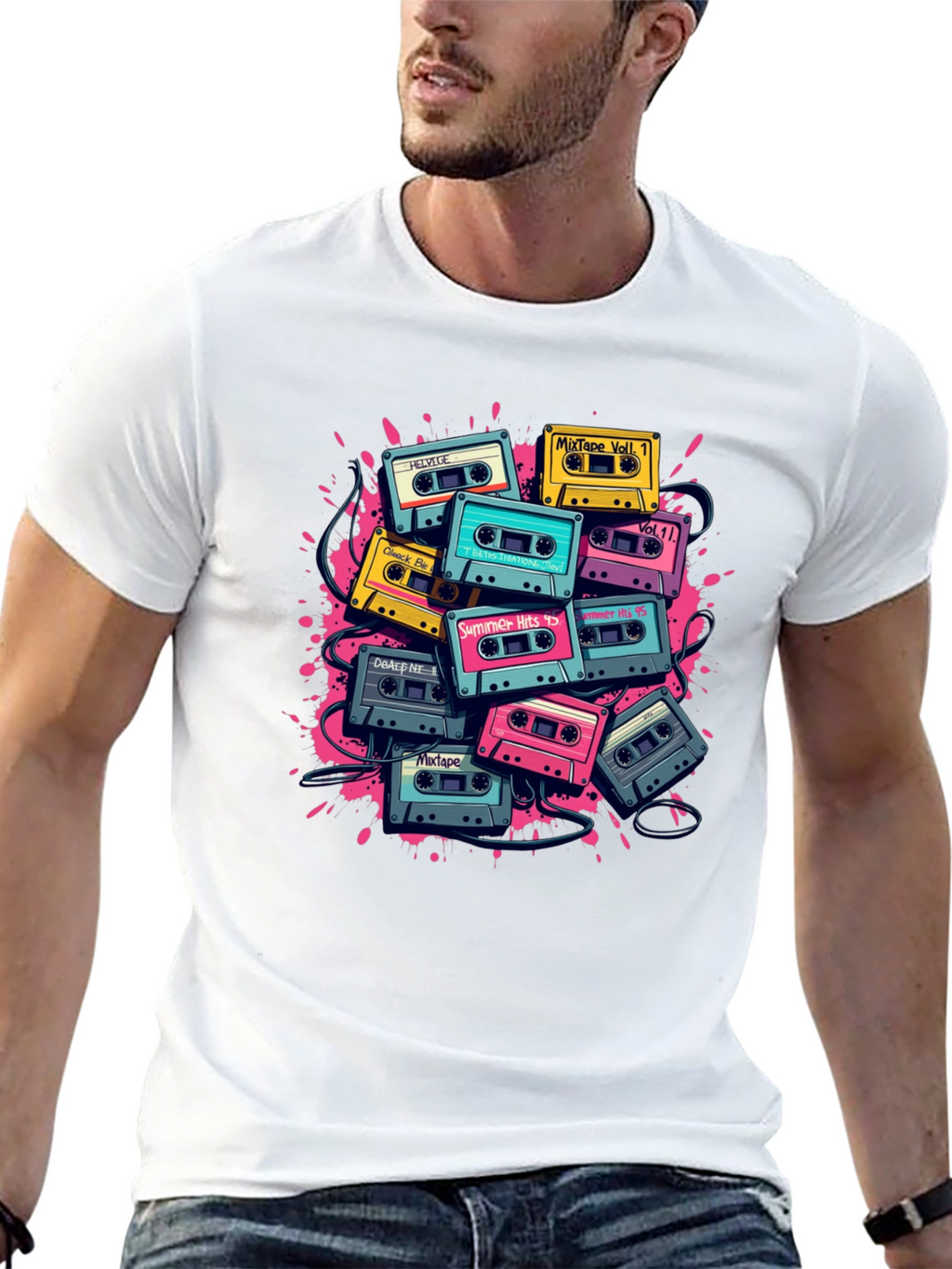 Retro Cassette Tape Graphic T-Shirt