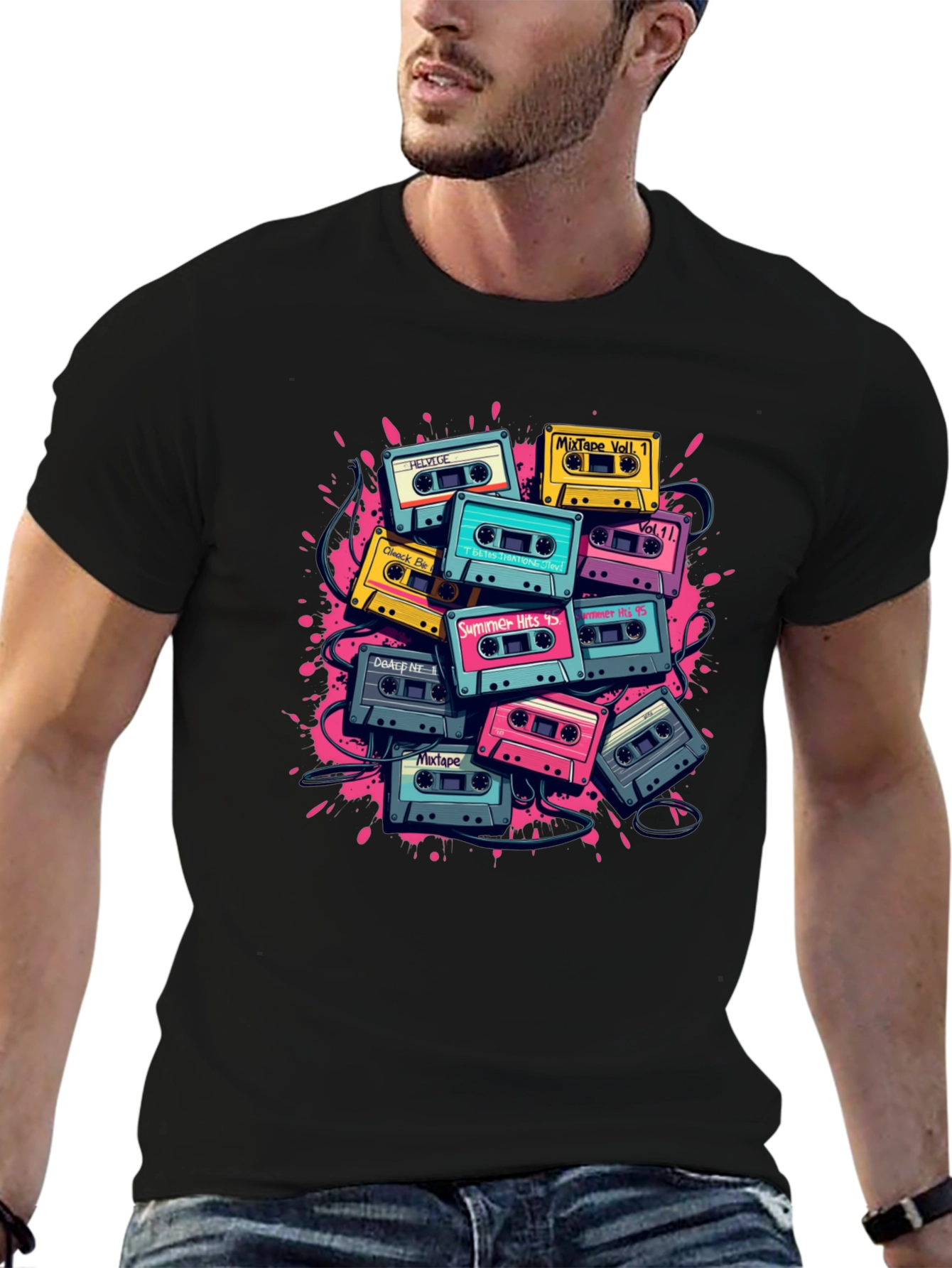Retro Cassette Tape Graphic T-Shirt