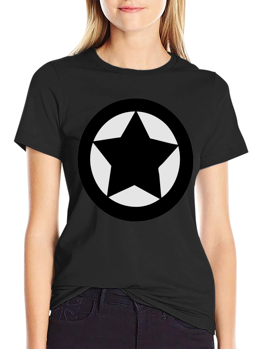Black Star Emblem Graphic T-Shirt