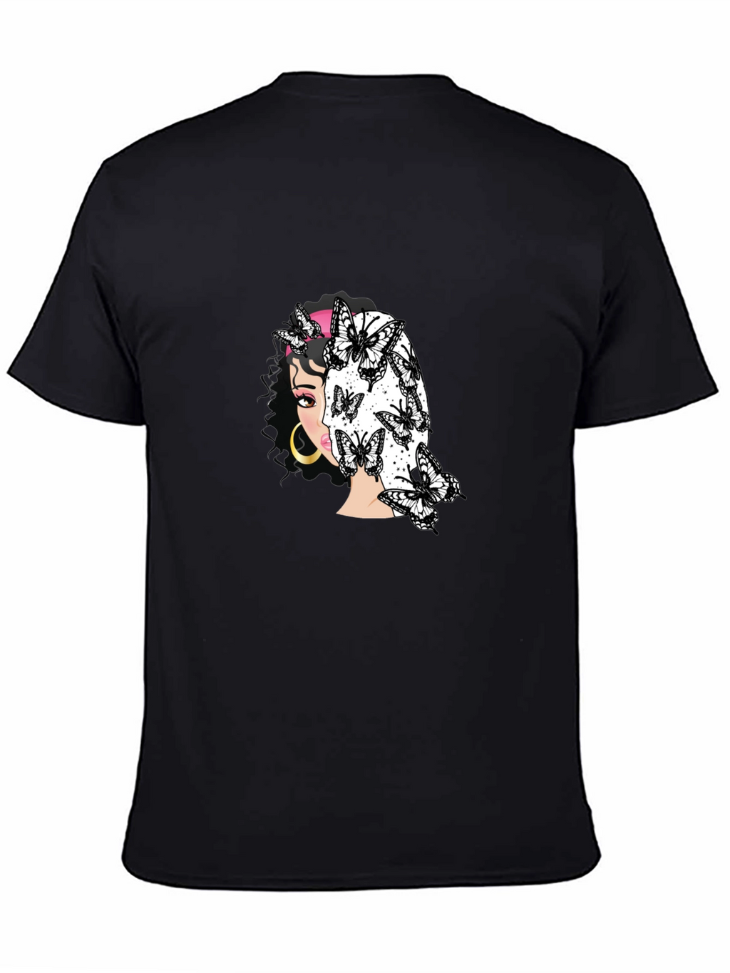 Butterfly Girl Graphic Black T-Shirt