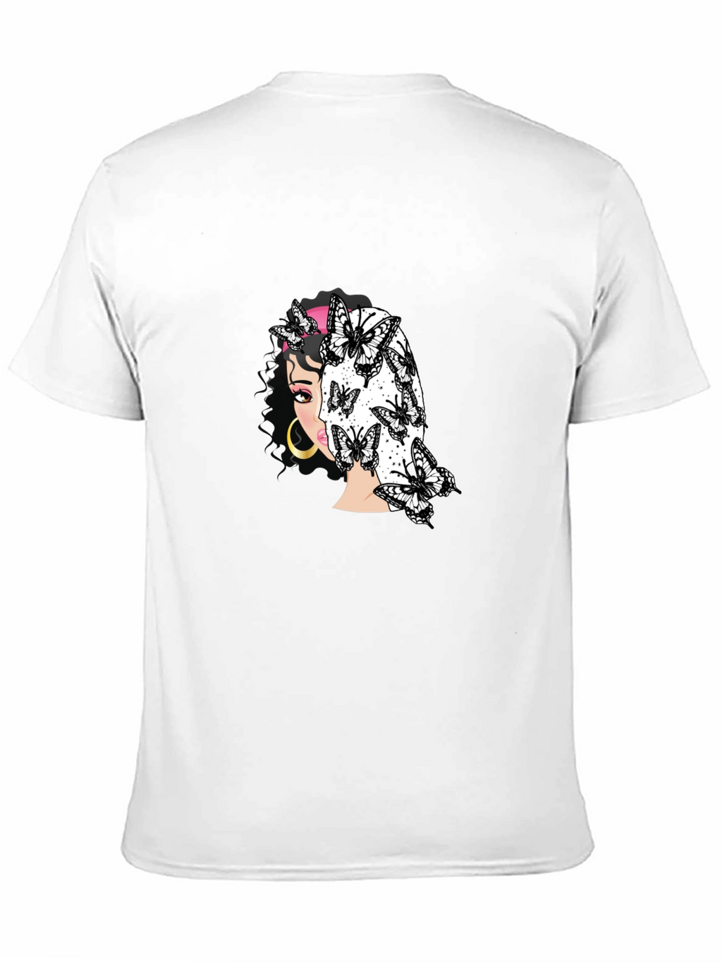 Butterfly Girl Graphic Black T-Shirt
