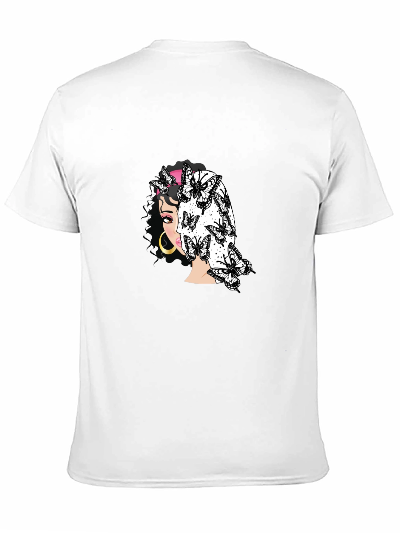 Butterfly Girl Graphic Black T-Shirt