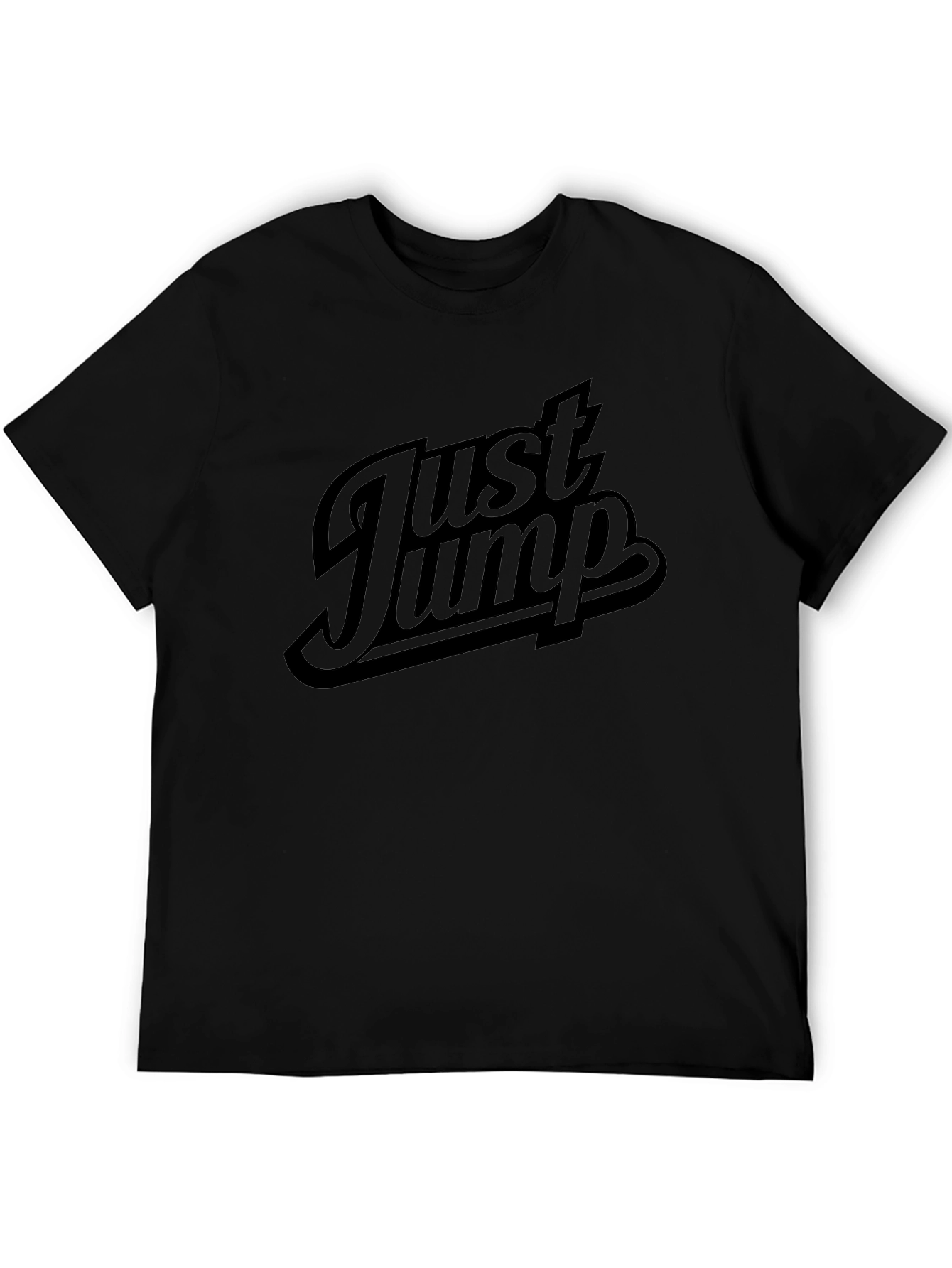 Just Jump Mens Black Graphic T-Shirt