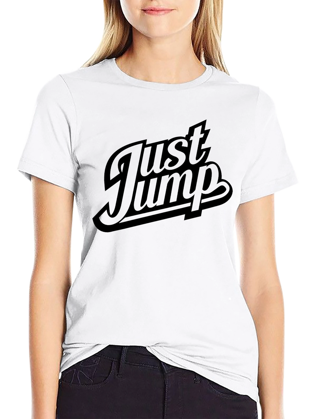 Just Jump Mens Black Graphic T-Shirt