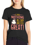 Funny Cat I Did Nothing Black T-Shirt