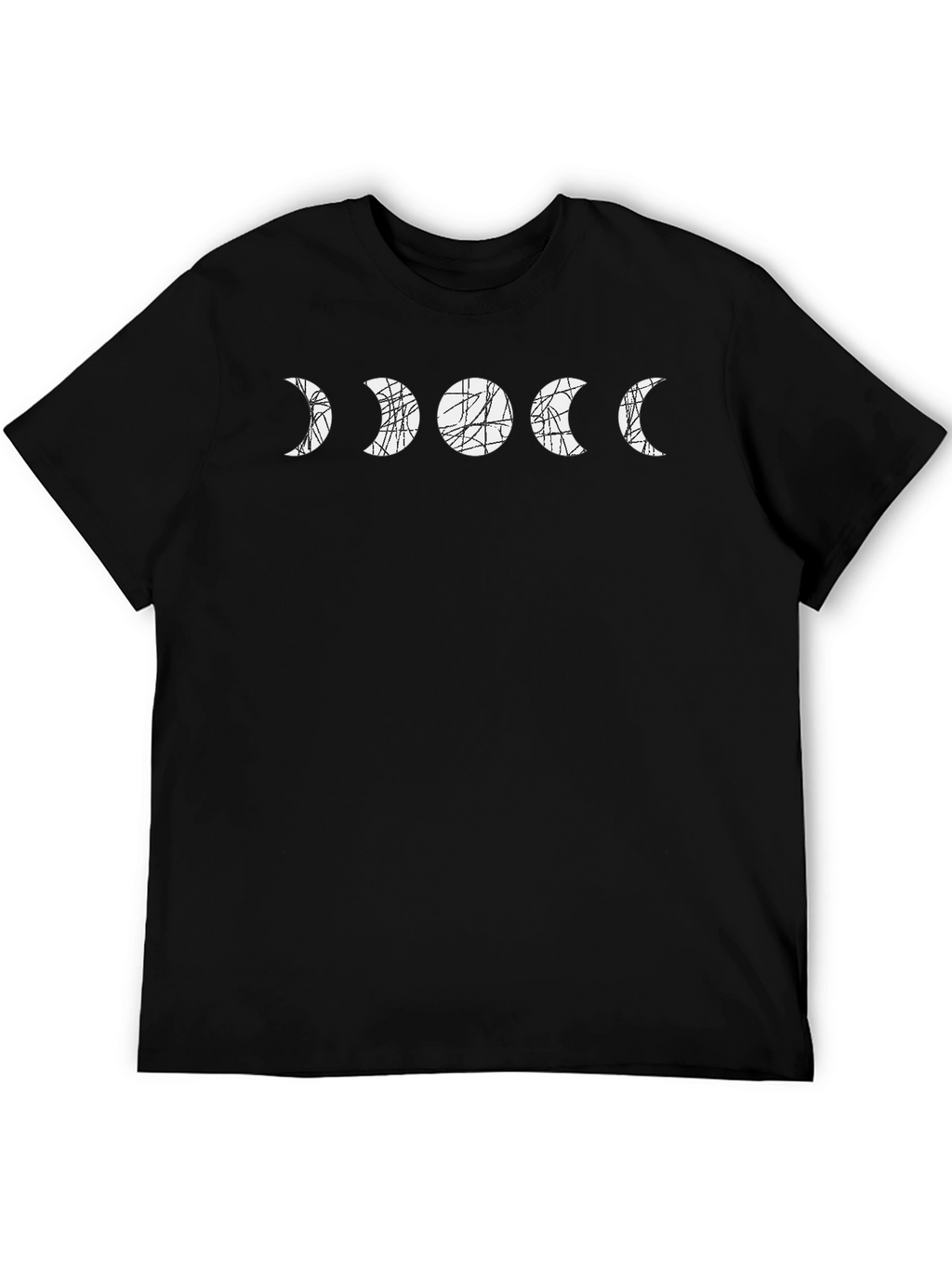 Moon Phase Graphic Tee - Black Cotton T-Shirt