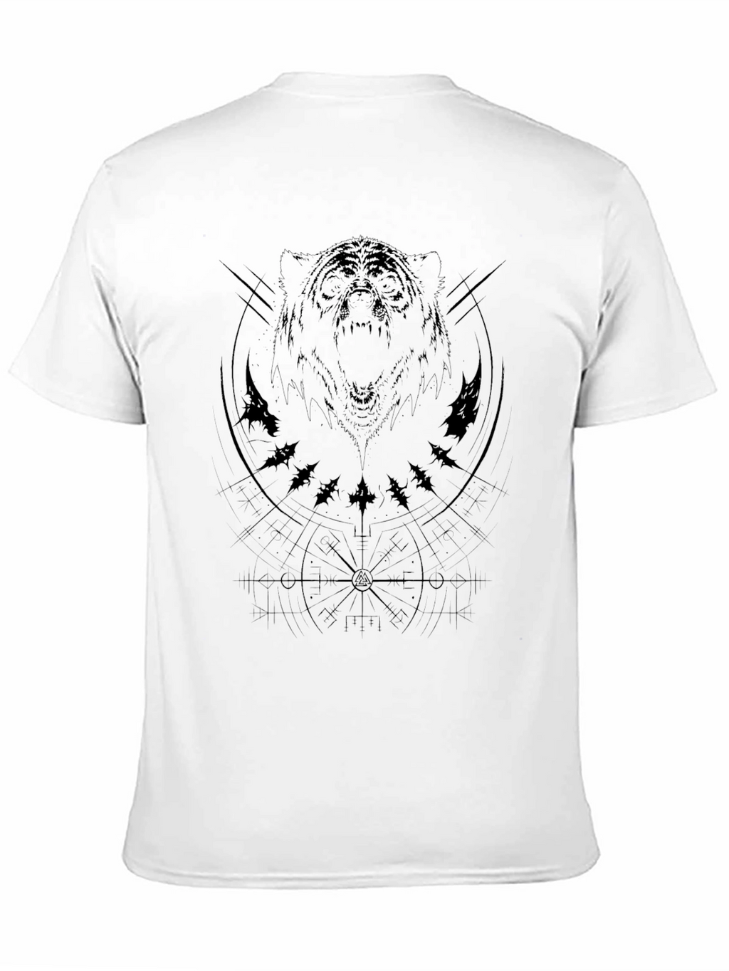 Mens Black Graphic Tee - Bear Design