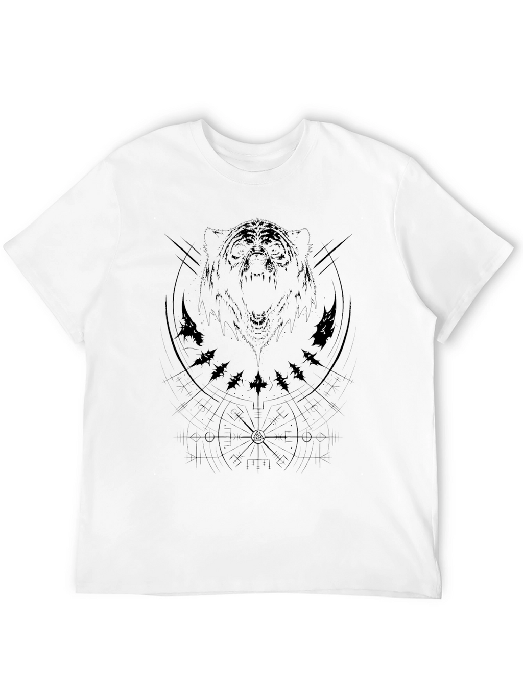 Mens Black Graphic Tee - Bear Design