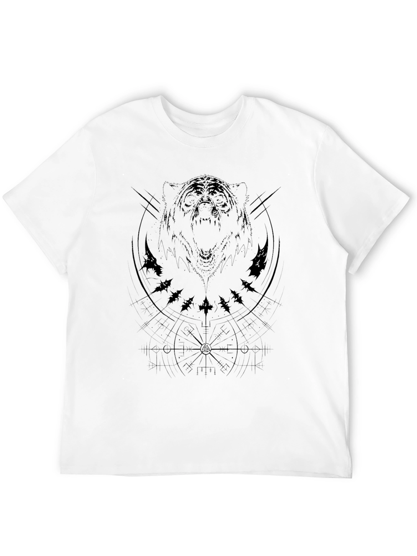 Mens Black Graphic Tee - Bear Design