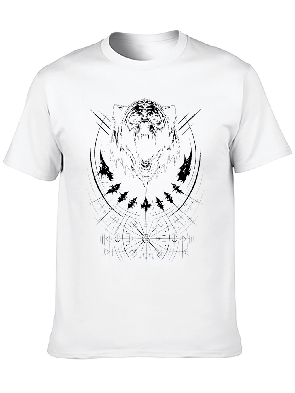 Mens Black Graphic Tee - Bear Design