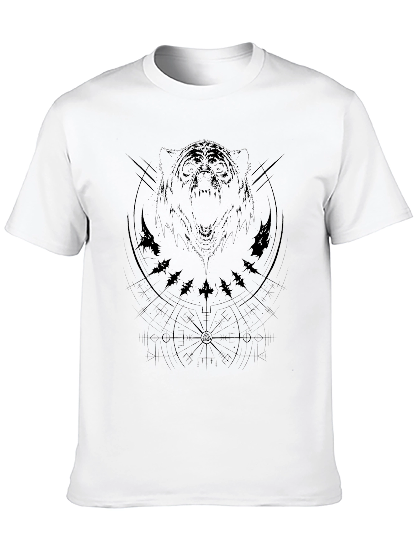 Mens Black Graphic Tee - Bear Design