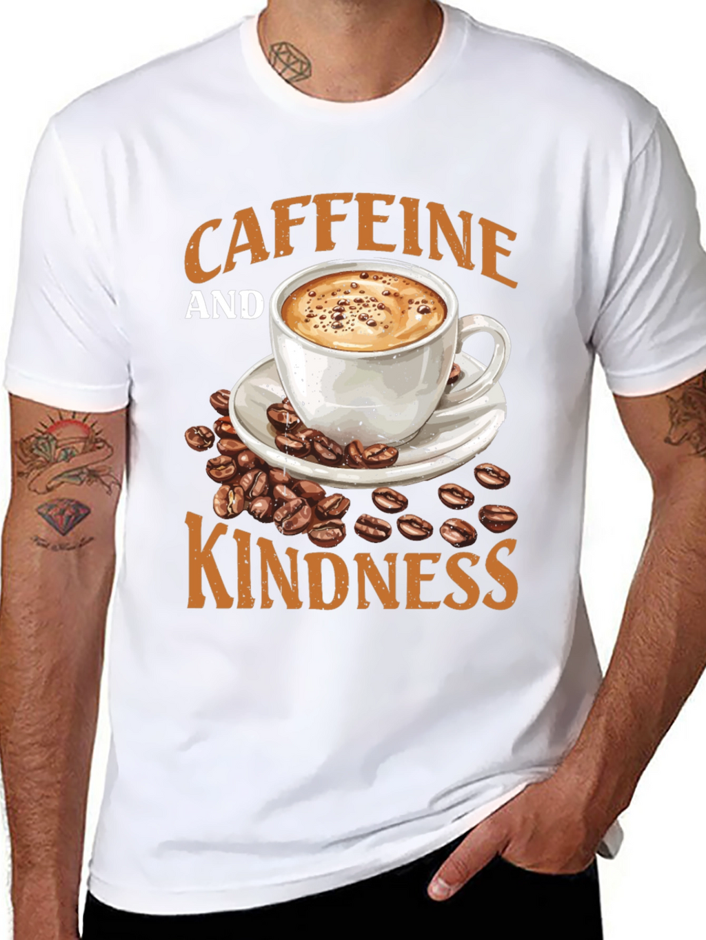 Caffeine and Kindness Graphic T-Shirt