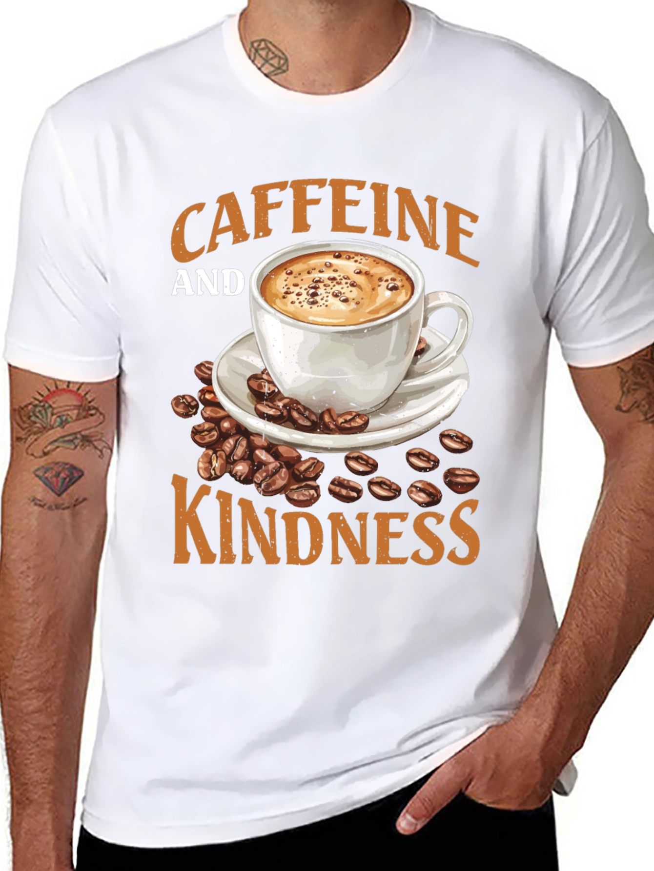 Caffeine and Kindness Graphic T-Shirt