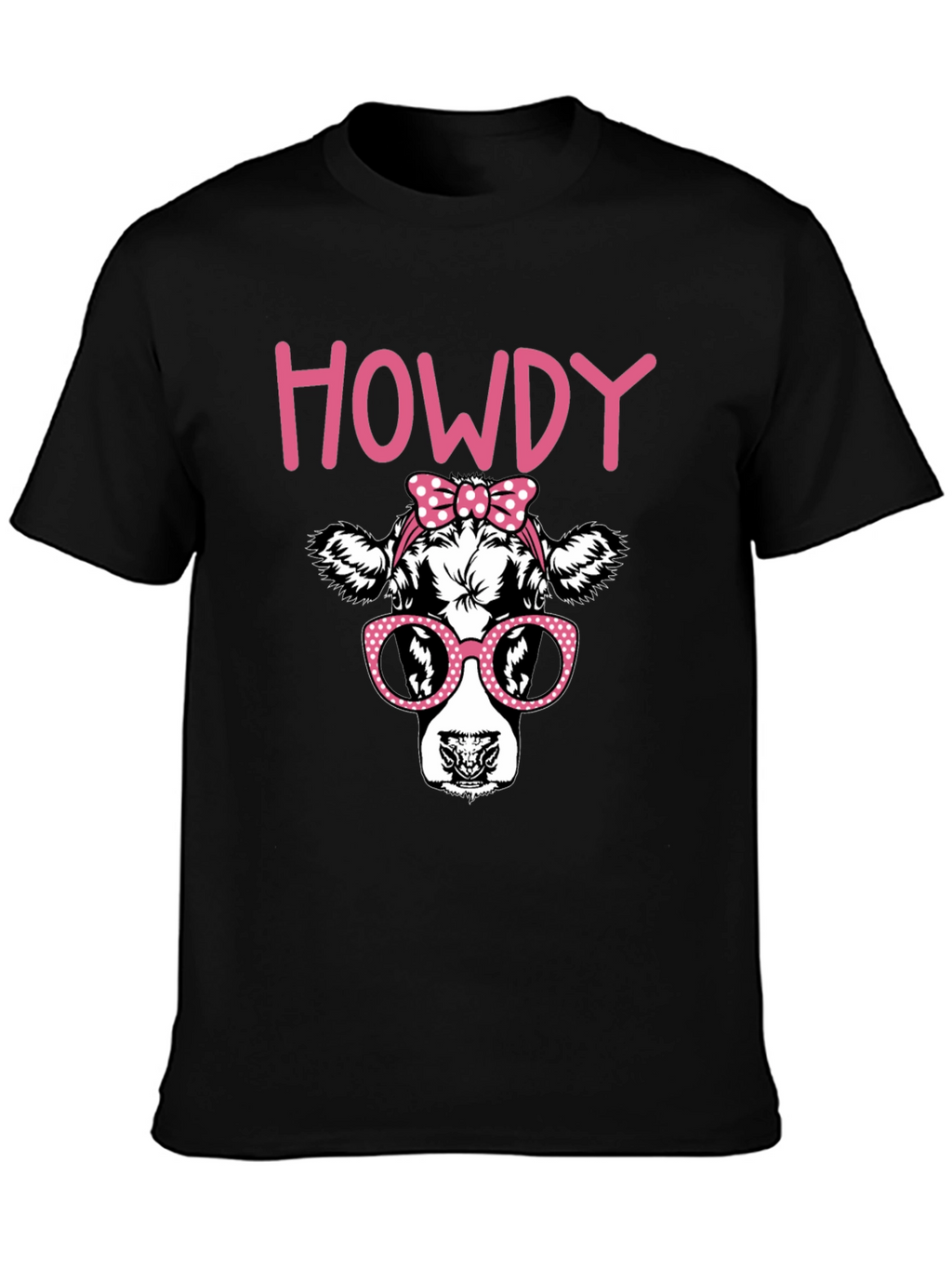 Howdy Cow Graphic T-Shirt - Black