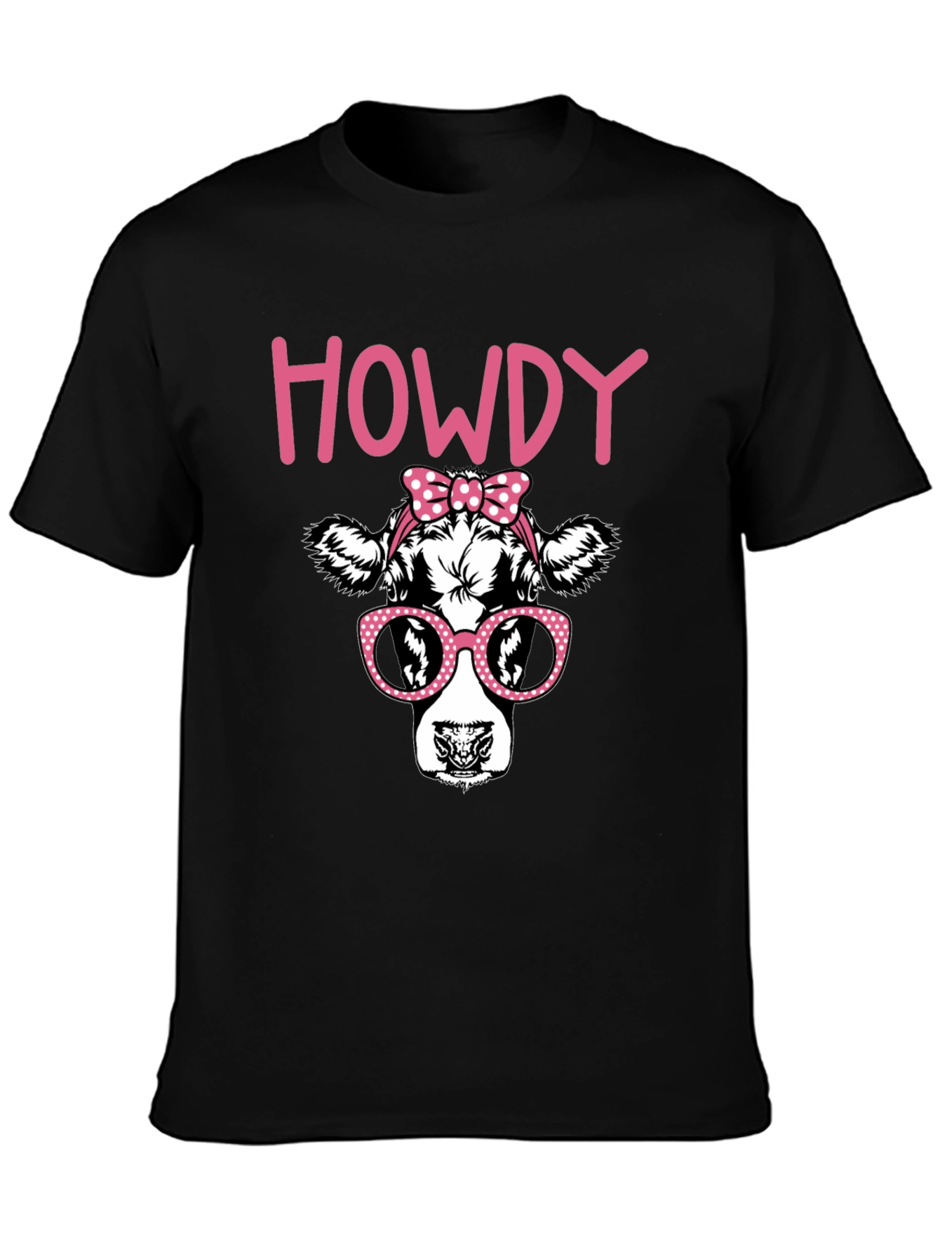 Howdy Cow Graphic T-Shirt - Black