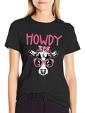 Howdy Cow Graphic T-Shirt - Black
