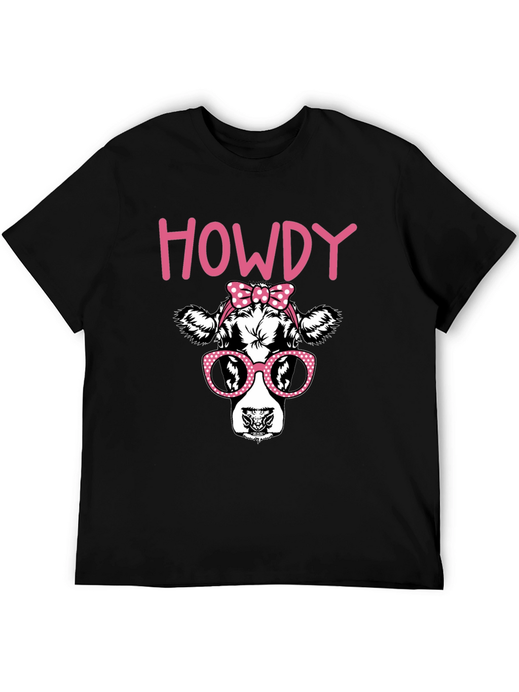 Howdy Cow Graphic T-Shirt - Black