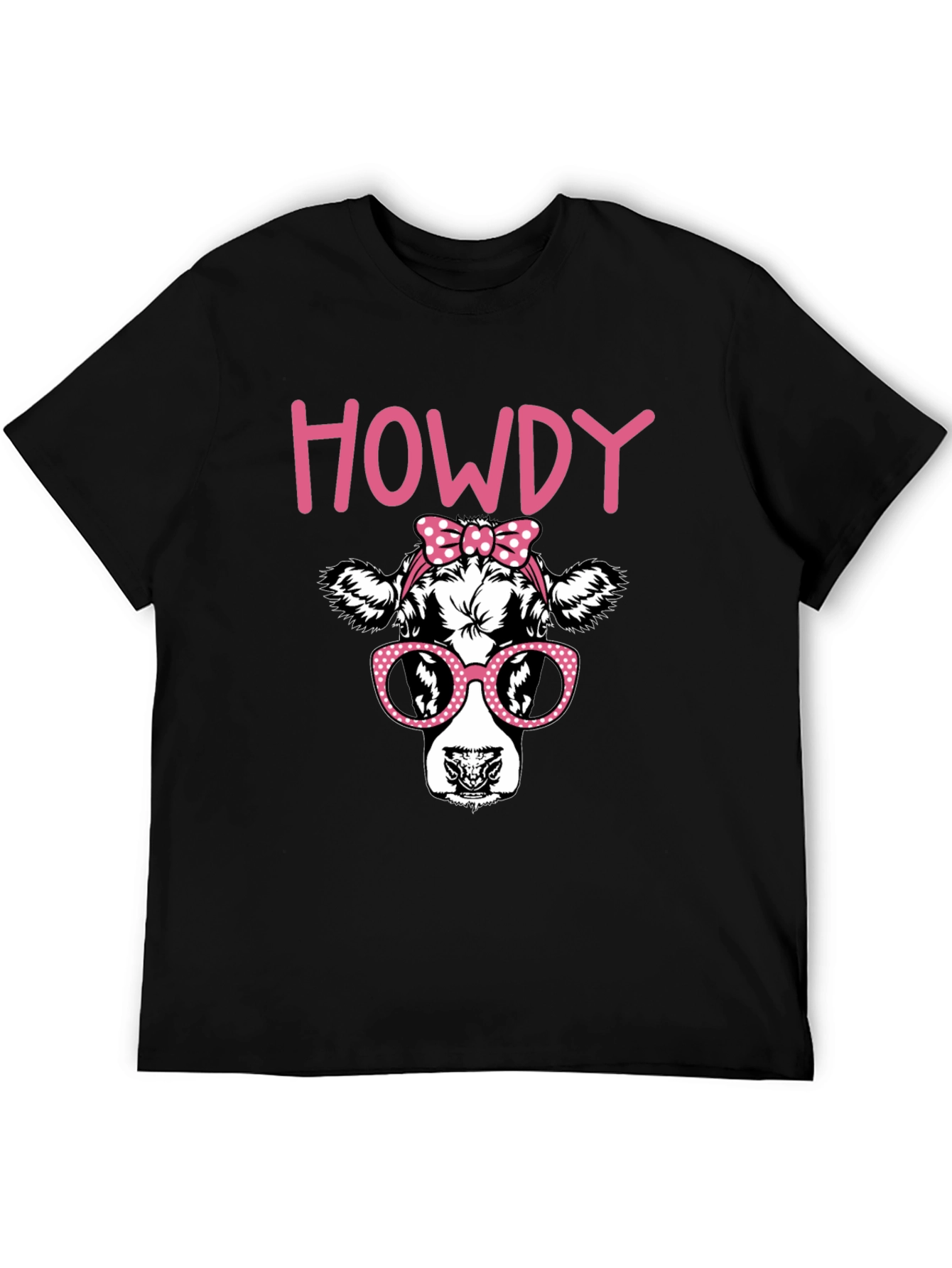 Howdy Cow Graphic T-Shirt - Black