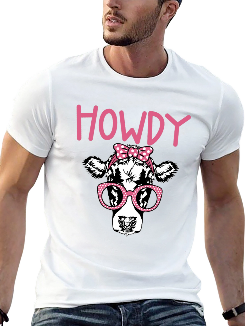 Howdy Cow Graphic T-Shirt - Black