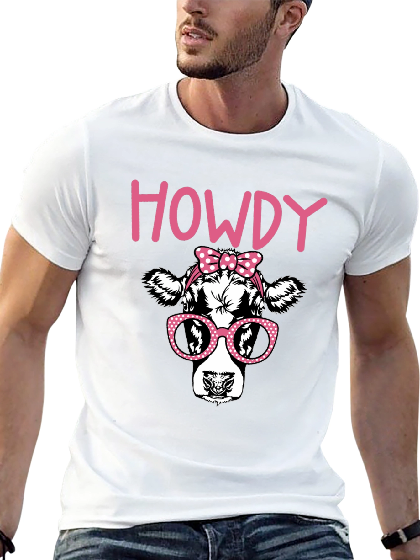 Howdy Cow Graphic T-Shirt - Black