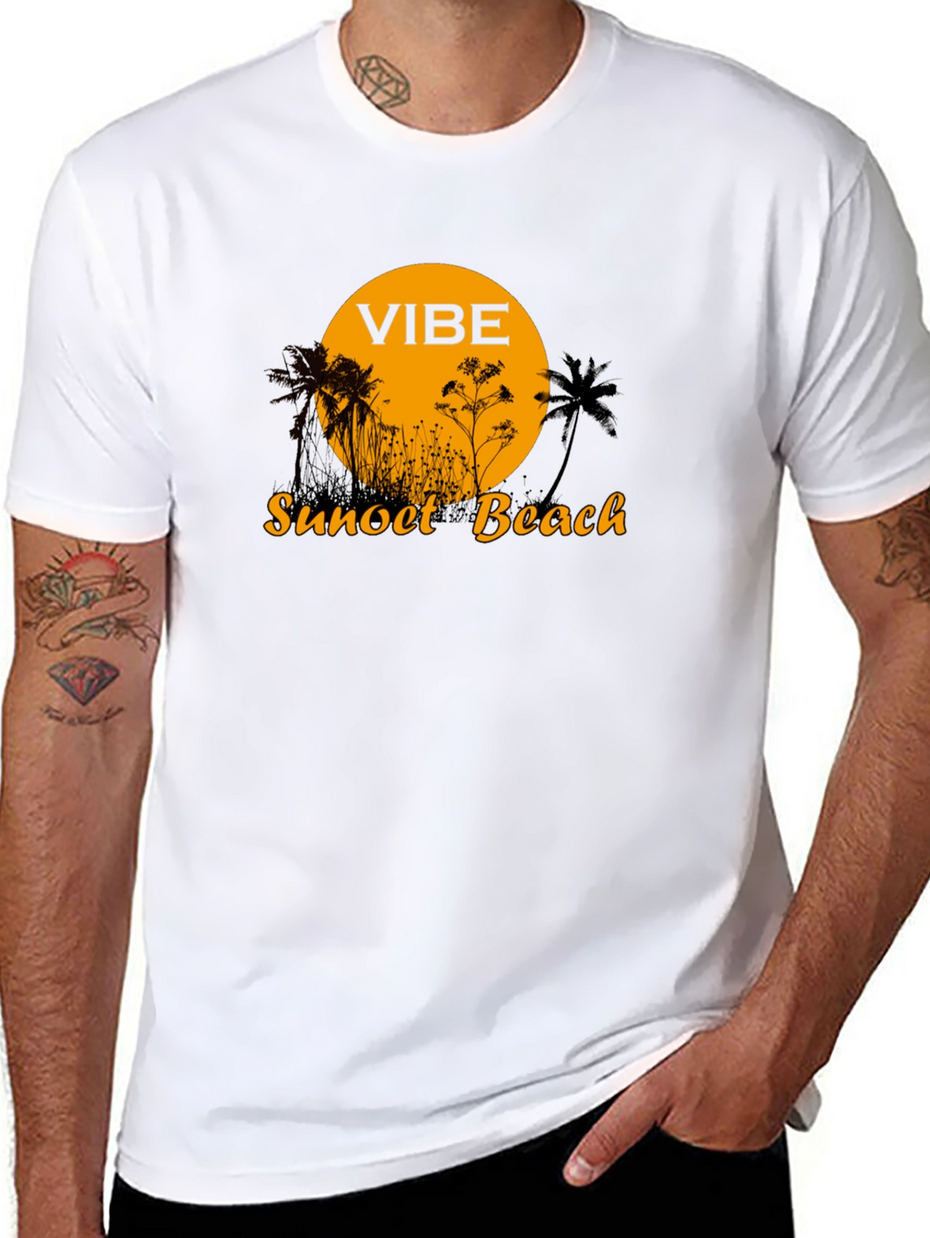 Vibe Sunset Beach Graphic T-Shirt