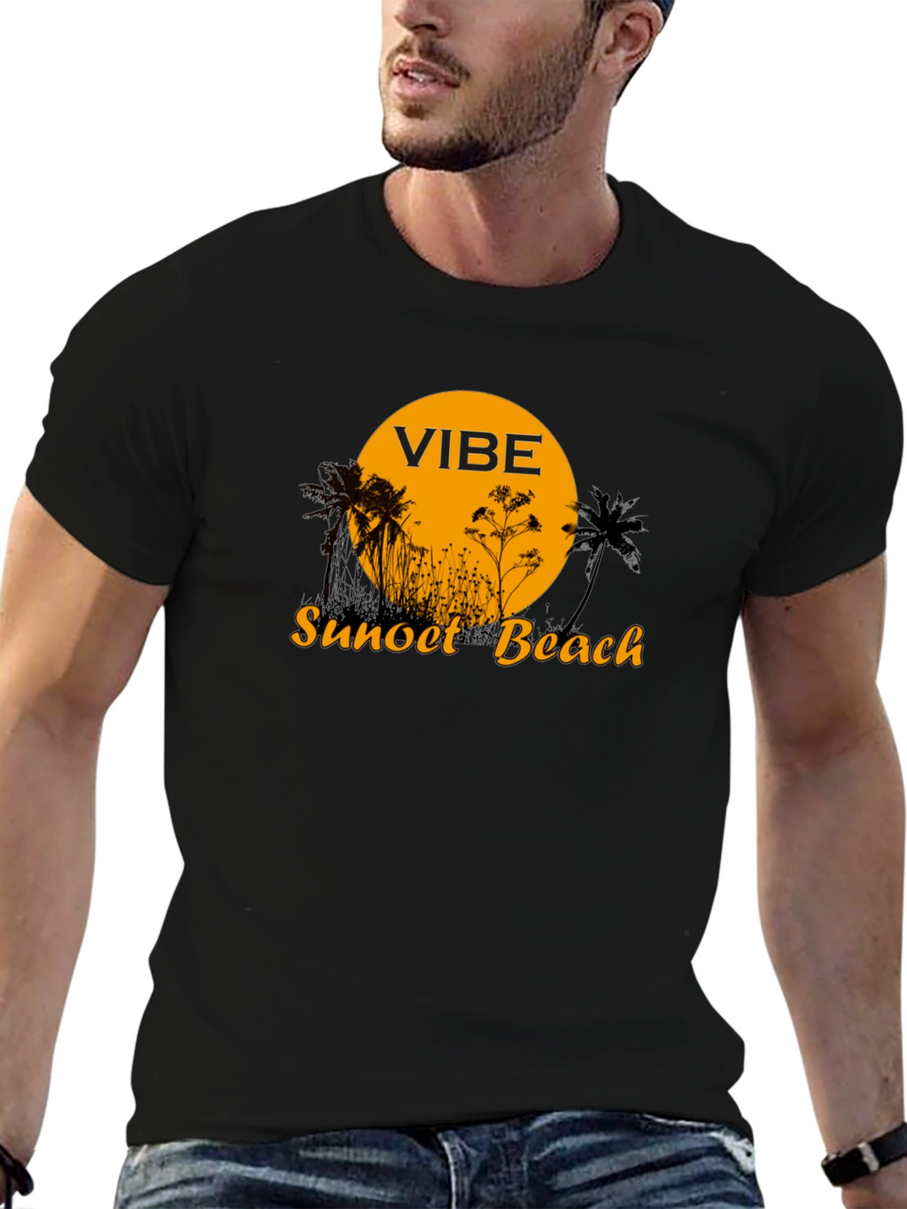 Vibe Sunset Beach Graphic T-Shirt