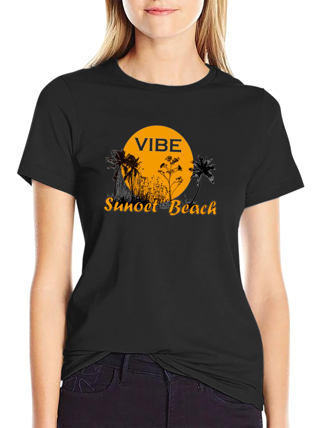 Vibe Sunset Beach Graphic T-Shirt