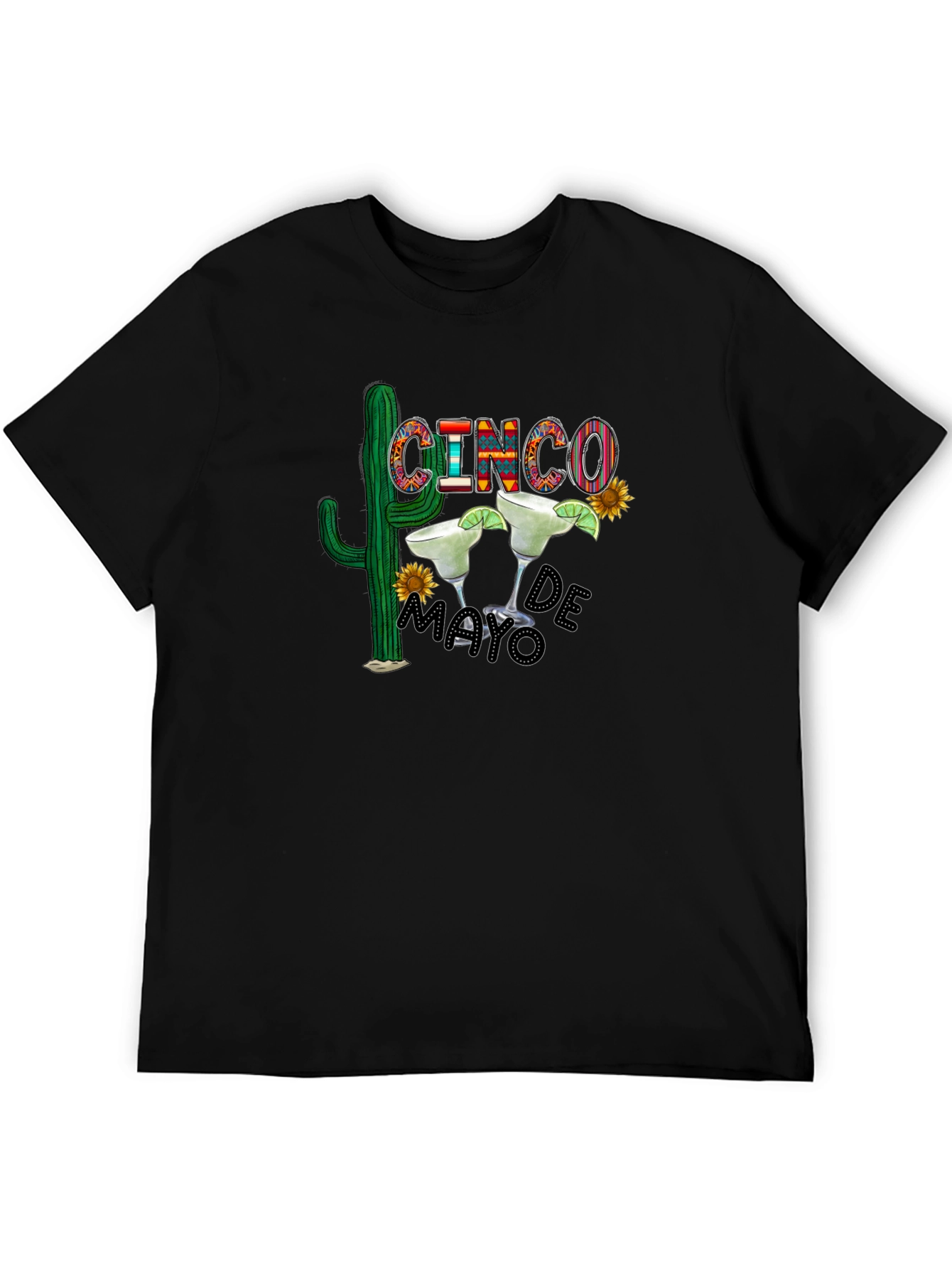 Cinco De Mayo T-Shirt - Cactus & Margarita Design