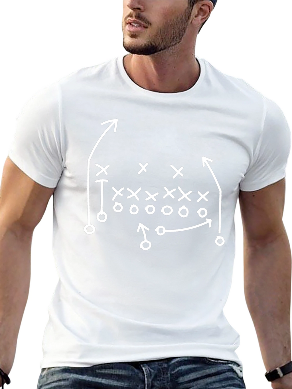 Football Play Diagram Tee - Offensive Strategy