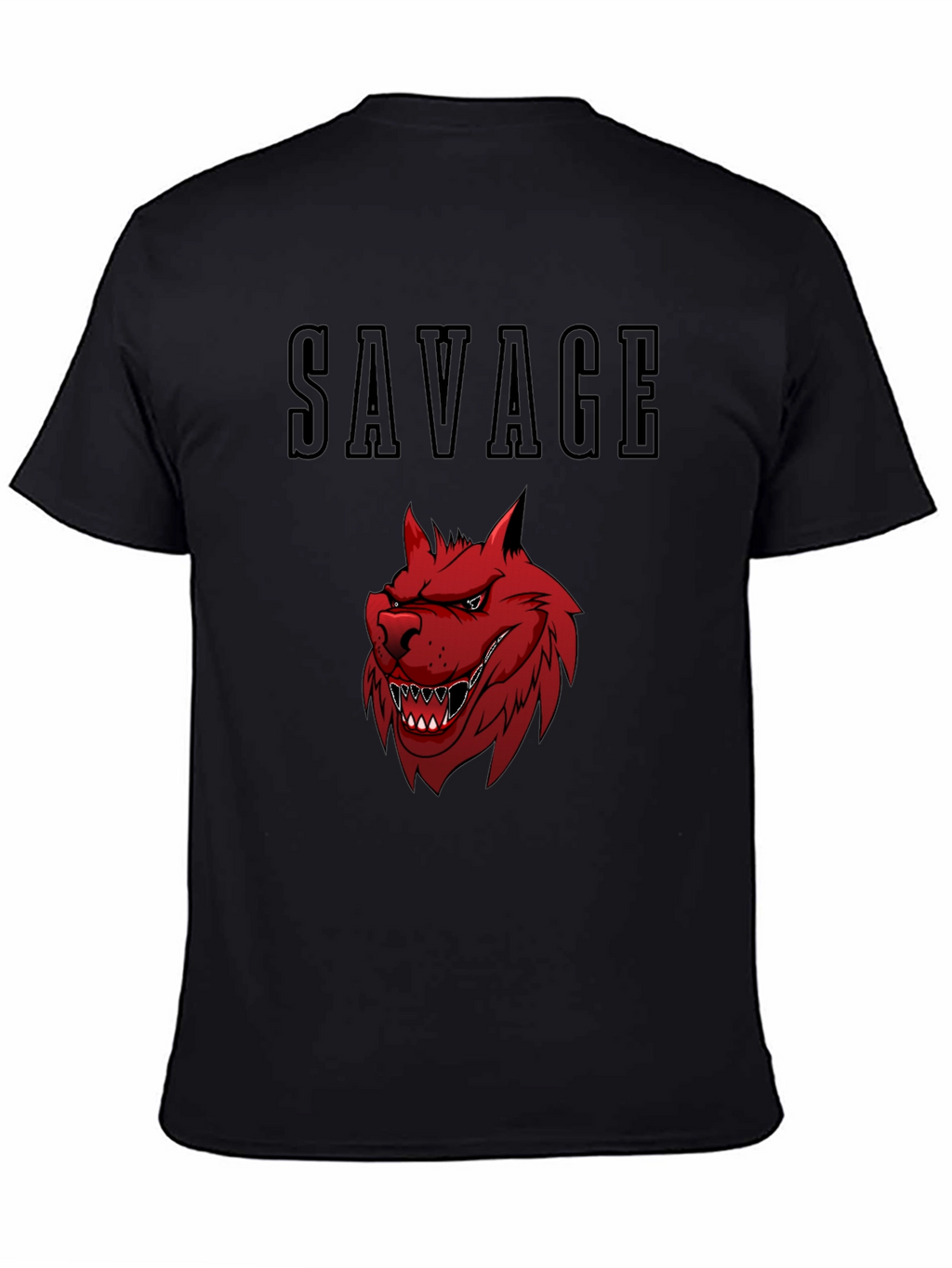 Savage Wolf Graphic Tee - Bold Black T-Shirt