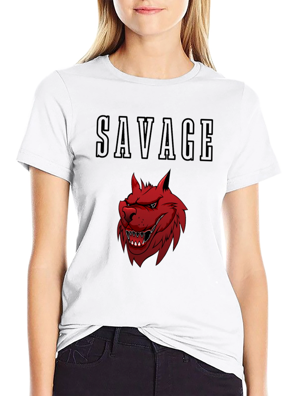 Savage Wolf Graphic Tee - Bold Black T-Shirt
