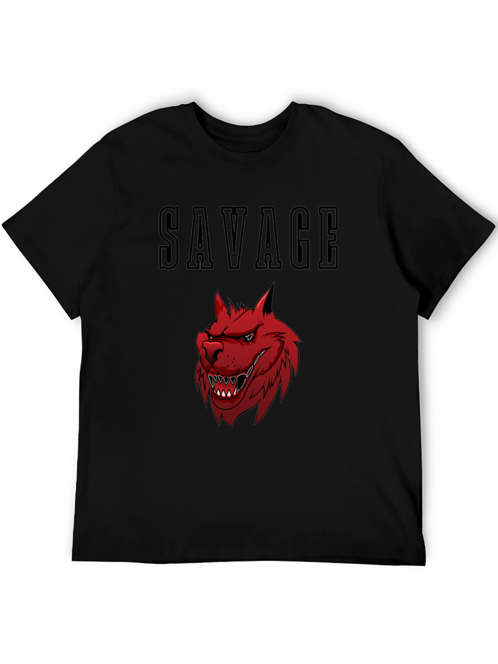 Savage Wolf Graphic Tee - Bold Black T-Shirt