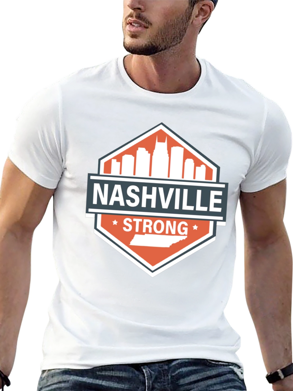 Nashville Strong Graphic Tee - City Skyline