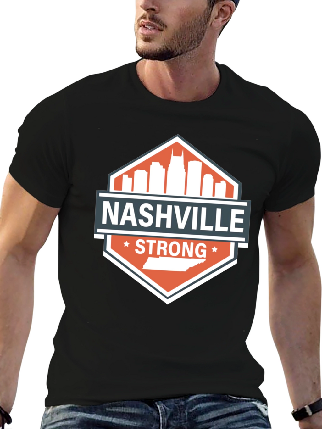 Nashville Strong Graphic Tee - City Skyline
