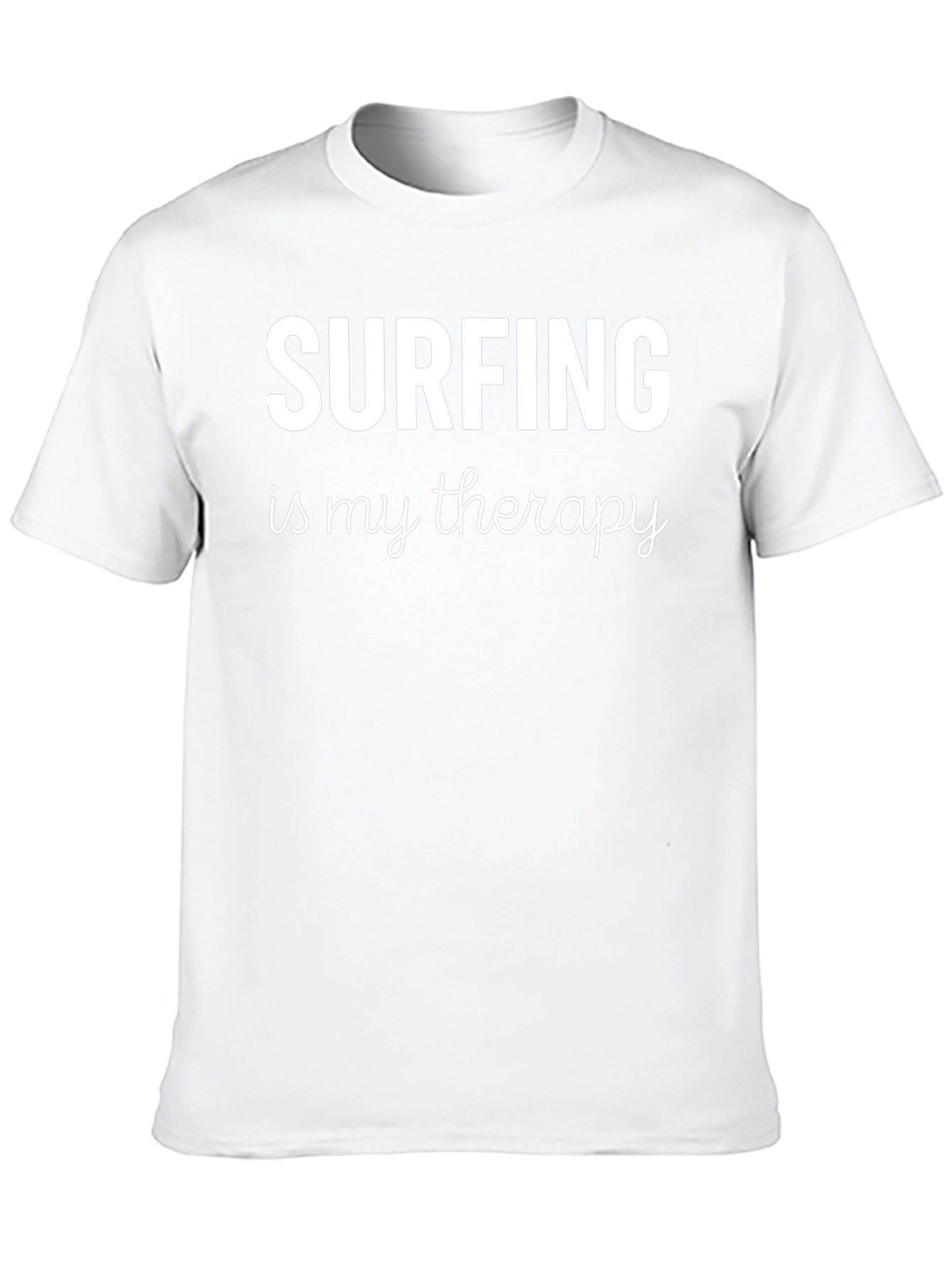 Surfing is My Therapy Black Graphic T-Shirt