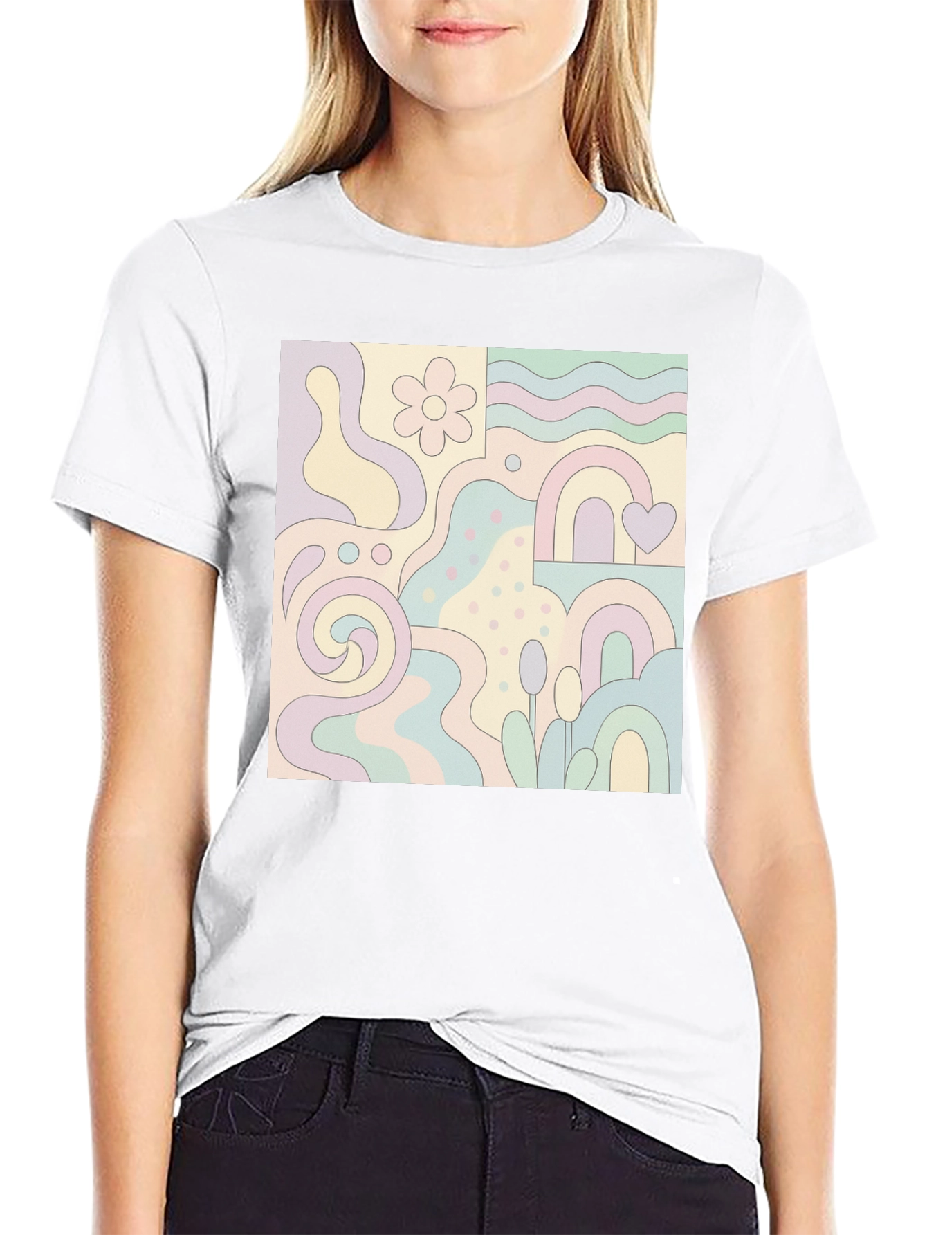 Retro Patterned Graphic Tee