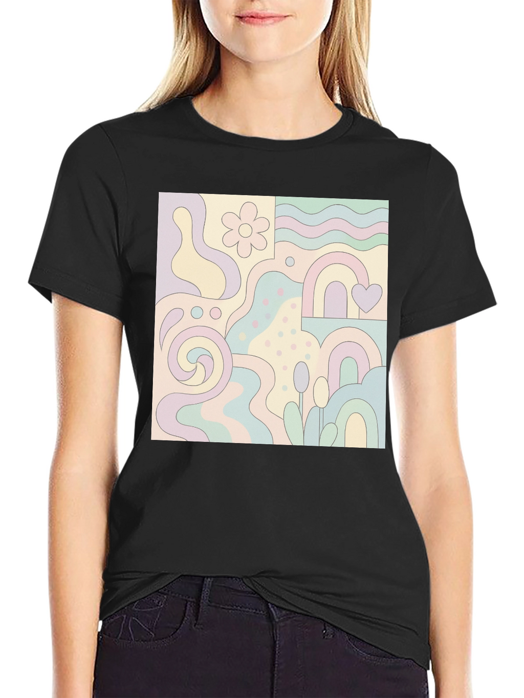 Retro Patterned Graphic Tee