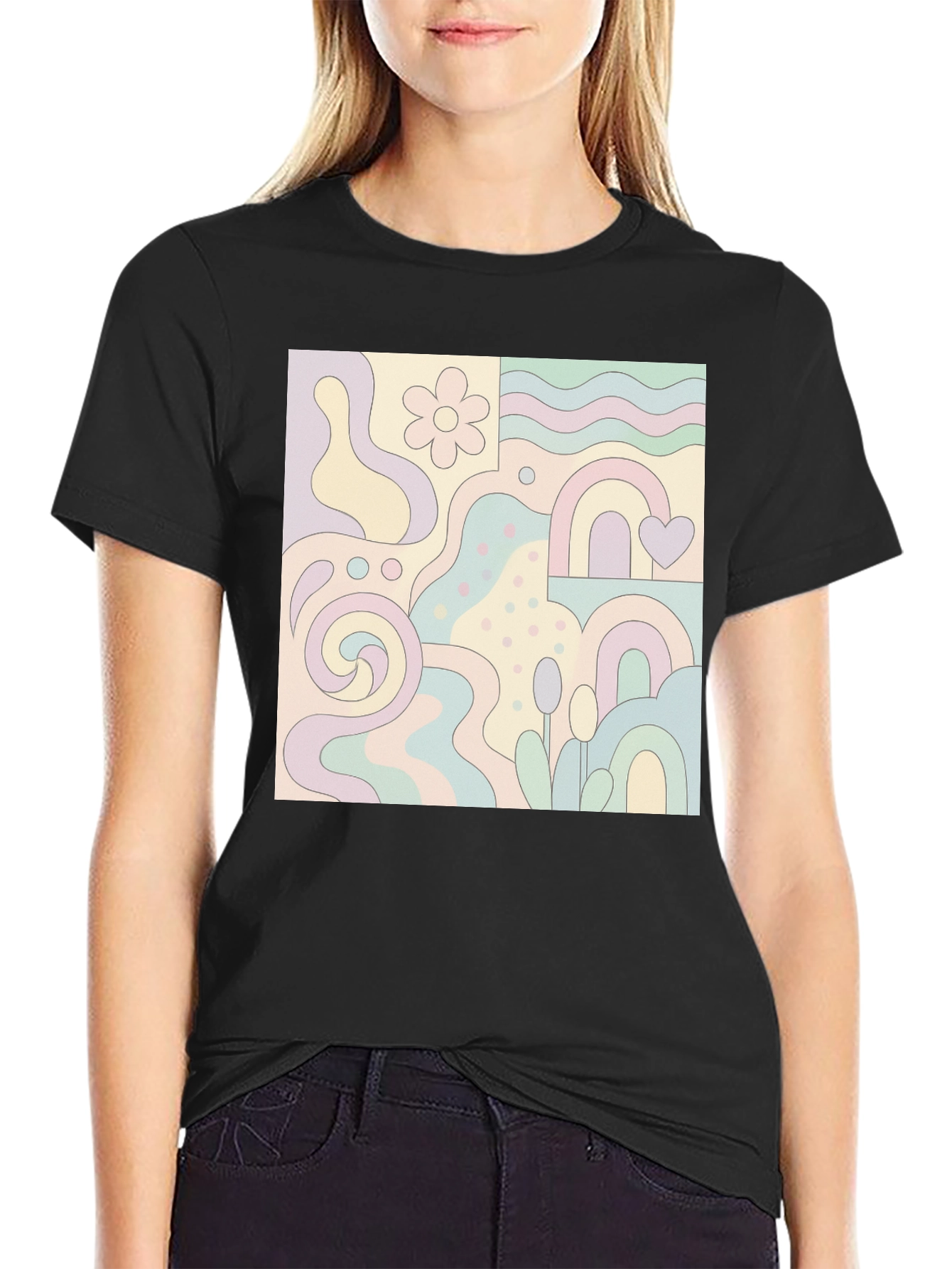 Retro Patterned Graphic Tee