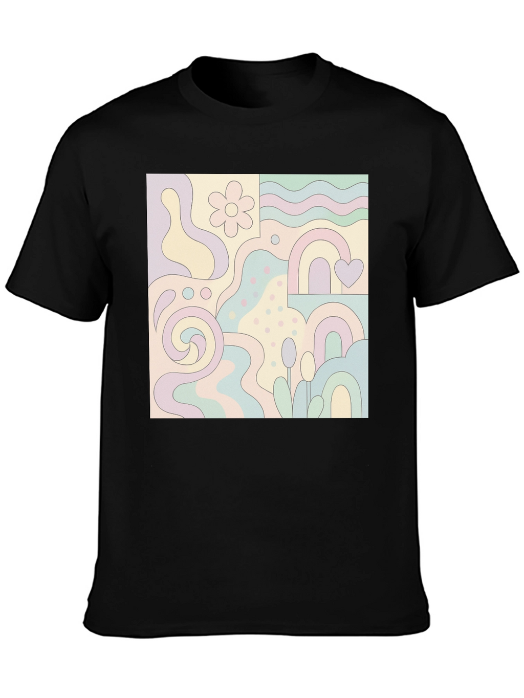 Retro Patterned Graphic Tee