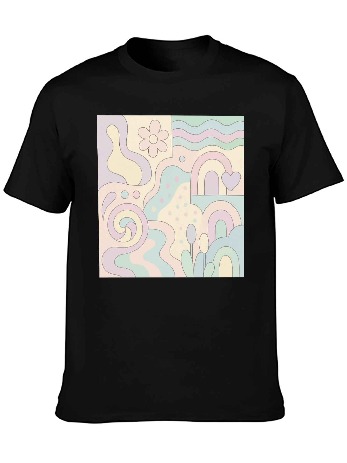 Retro Patterned Graphic Tee