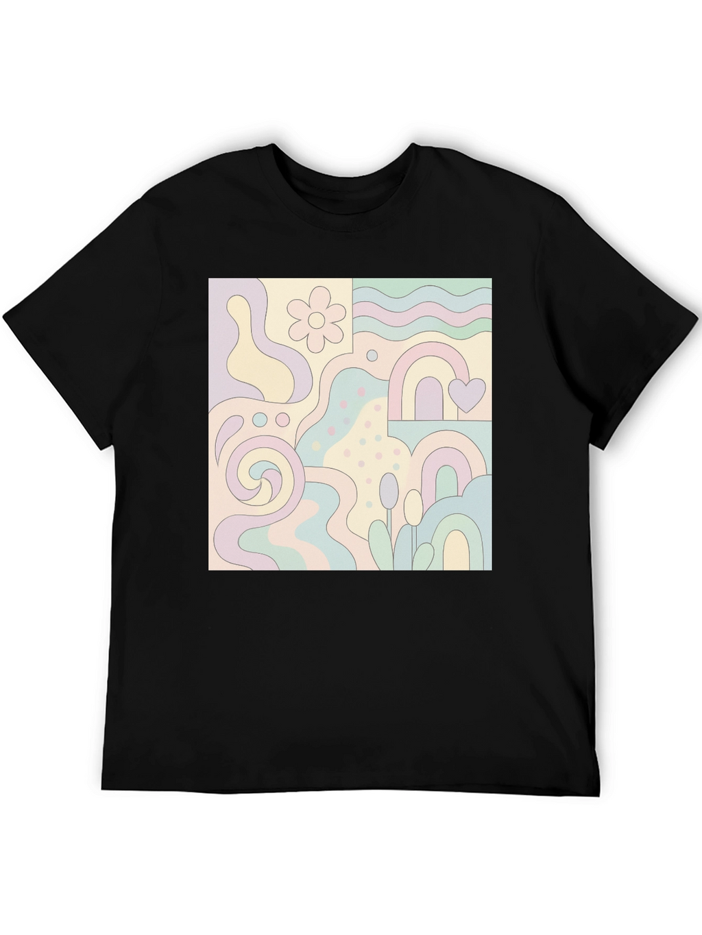 Retro Patterned Graphic Tee