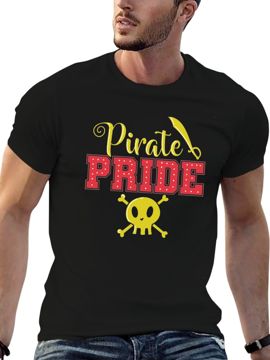 Pirate Pride Graphic T-Shirt - Black Cotton Tee