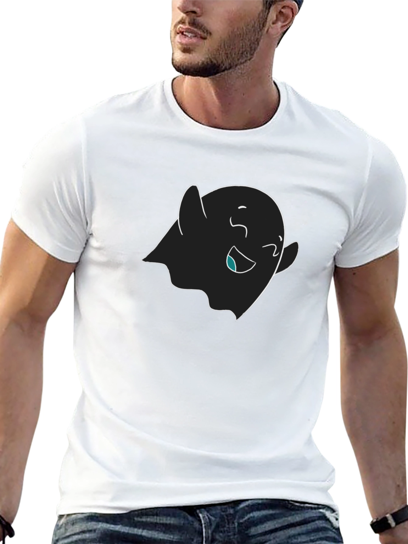 Cute Ghost Graphic Black T-Shirt