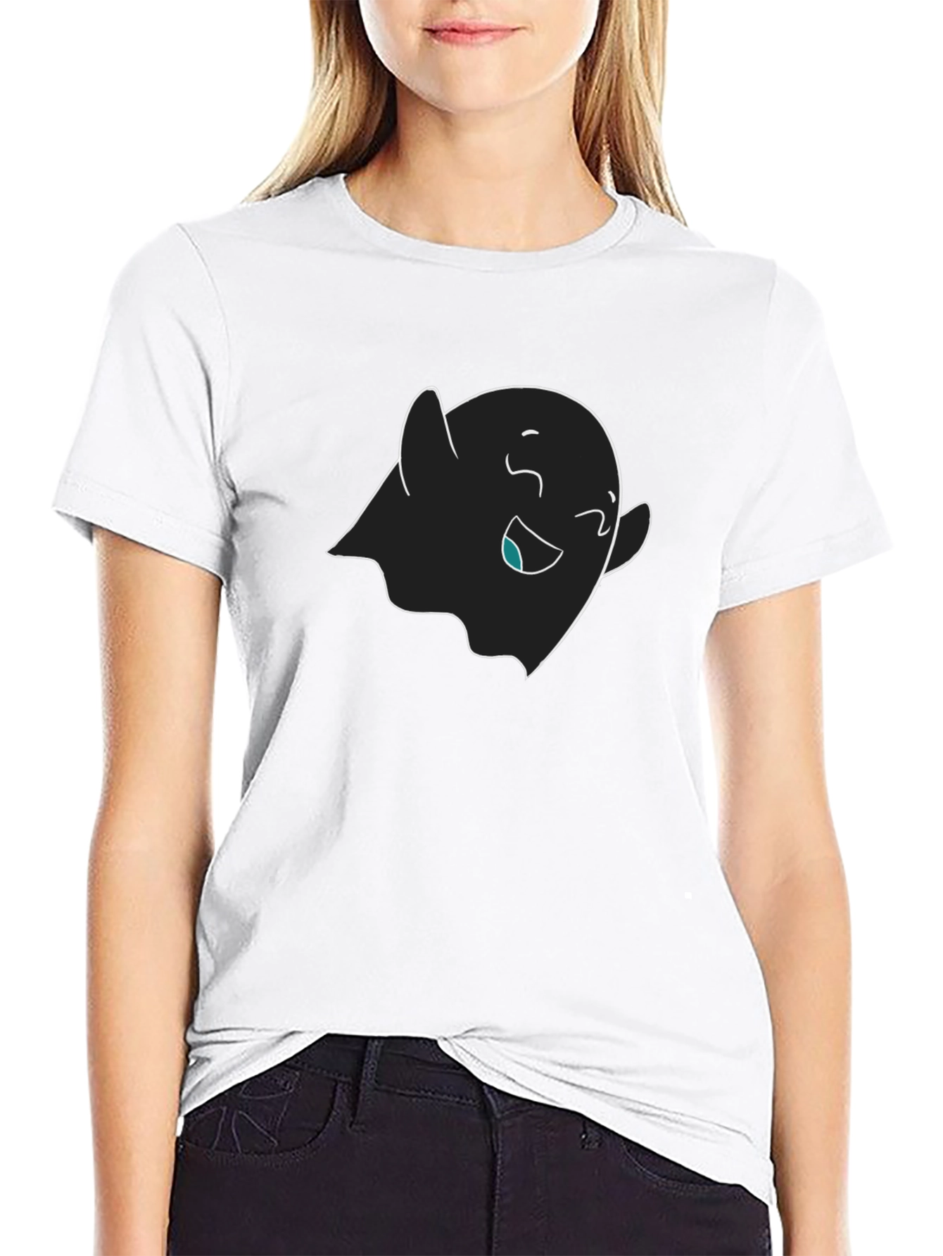 Cute Ghost Graphic Black T-Shirt