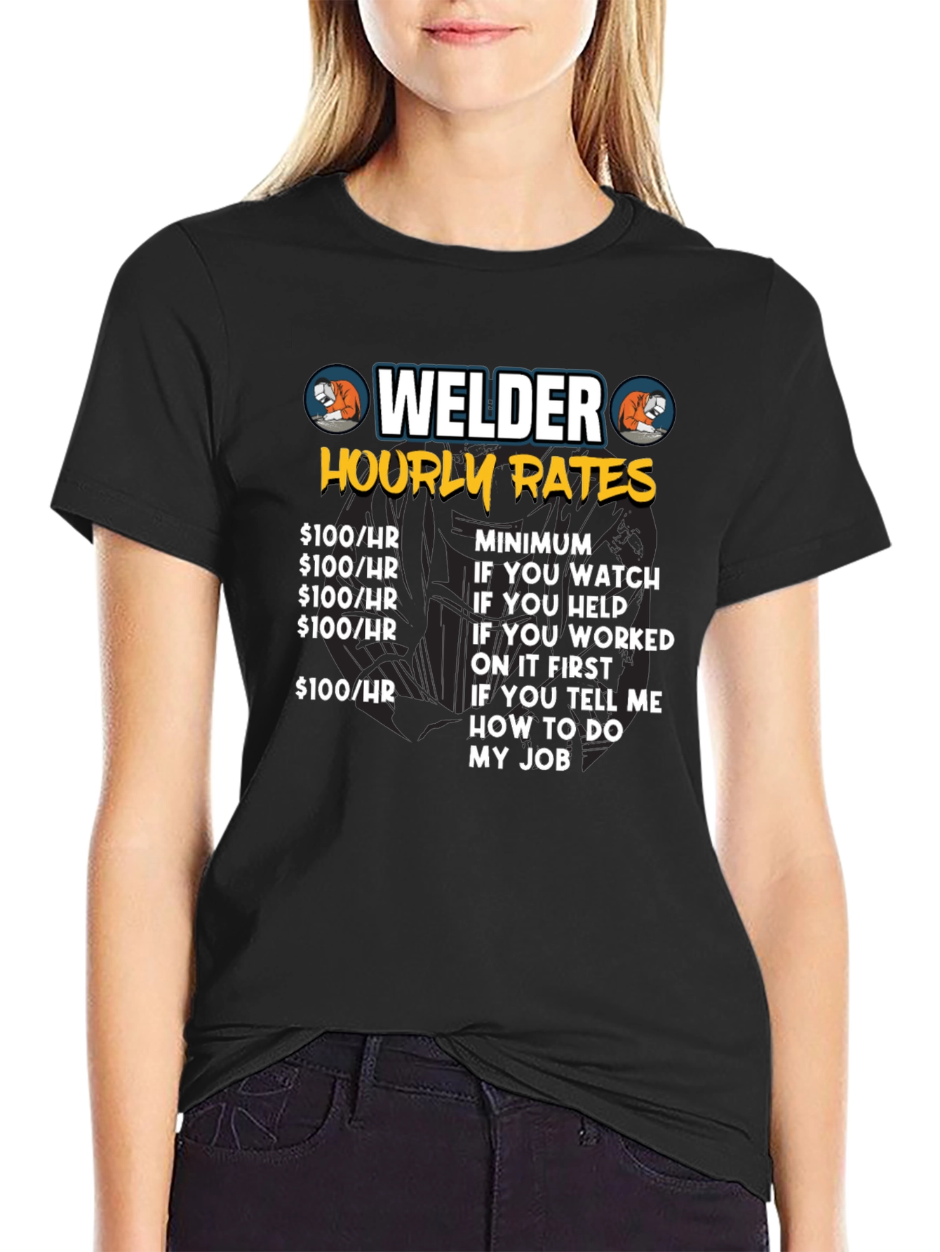 Welder Hourly Rates Graphic Tee - Funny Work Shirt