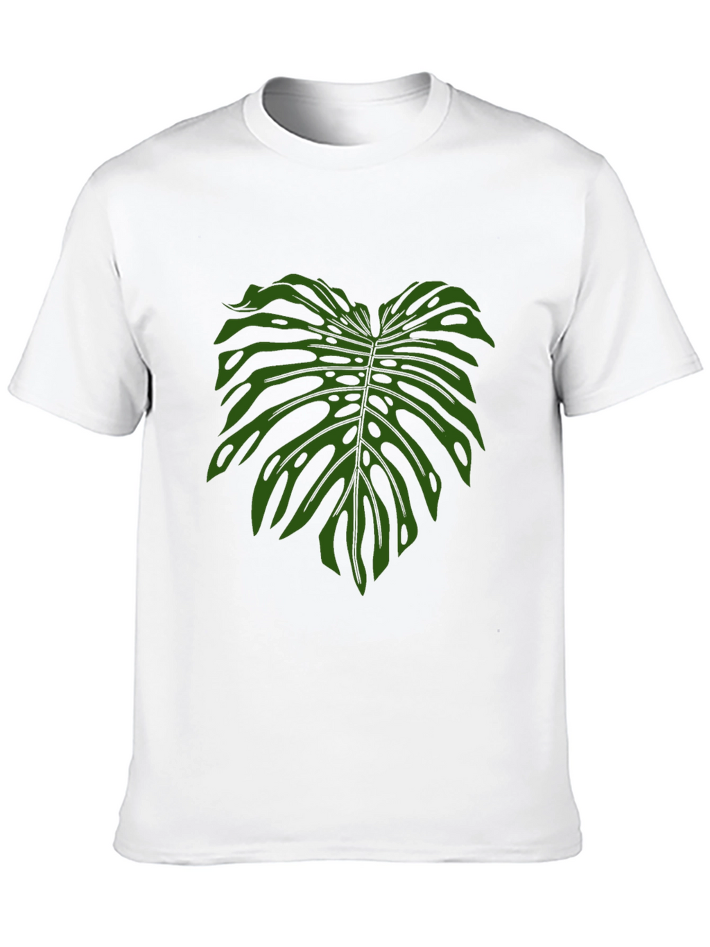 Tropical Monstera Leaf Print Black T-Shirt