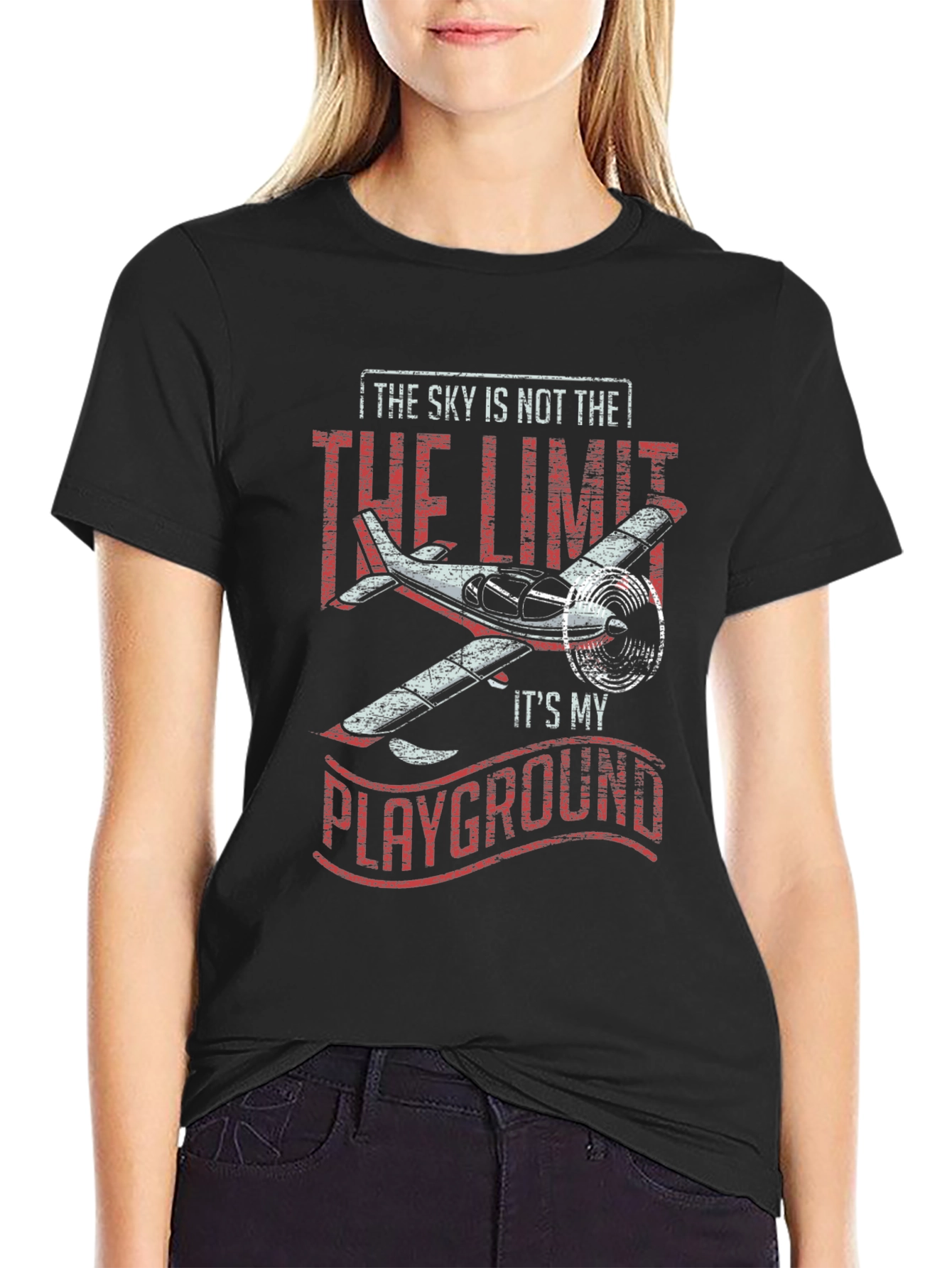 Sky is Not The Limit T-Shirt Airplane Pilot
