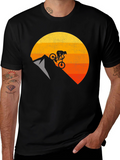 Mountain Biker Sunset Graphic T-Shirt