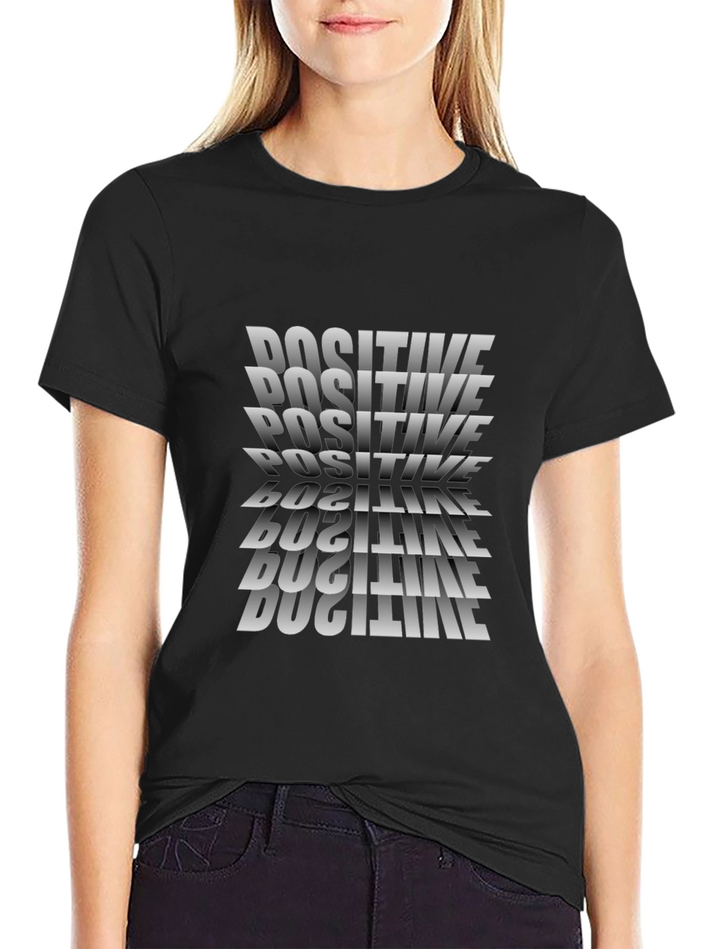 Positive Illusion Black Graphic T-Shirt