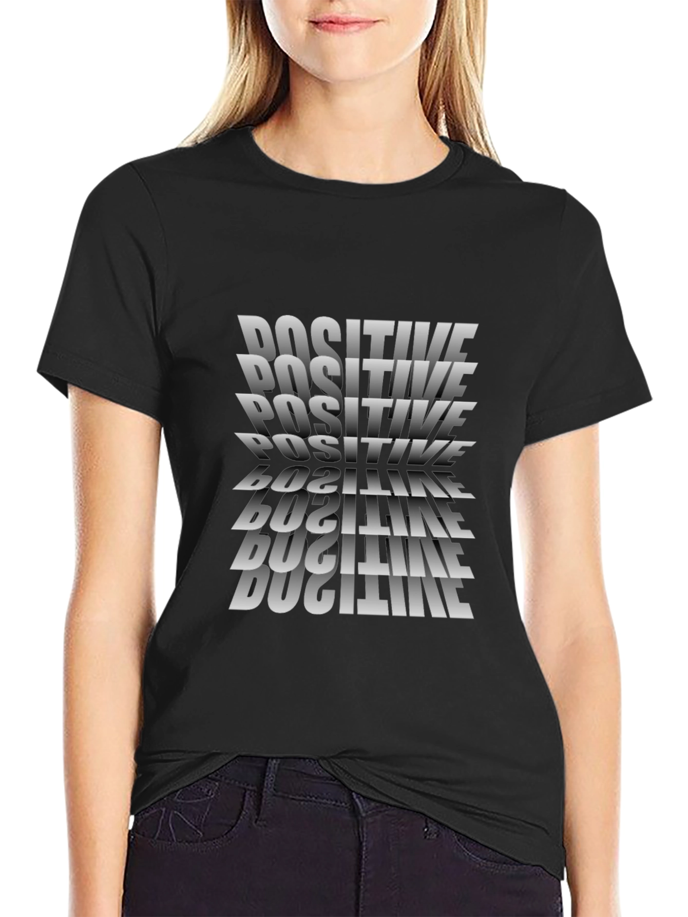 Positive Illusion Black Graphic T-Shirt